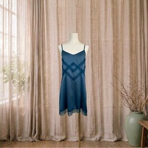 Anthropologie Lace-Trim Slip Mini Dress